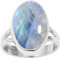 NILOY Raimbow-MondsteinEdelstein 925 Sterling Silber handgemachter Ring für Männer und Frauen Ring Boho Silber Ring SchmuckPGR-05AB_60 (19.1)