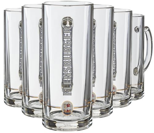 Flensbuger Bierkrug GUTSHERRN 0,4L geeicht | Original Krug mit Griff, hochwertiger Bierseidel für Sammler & Bierliebhaber, robust & traditionell