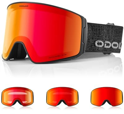 Odoland Skibrille Selbsttönend für Sonnige und Bewölkte Tage, Anti-Nebel Snowboard Brille für Herren Damen, UV-Schutz Ski Goggles, Schneebrille Photochrom