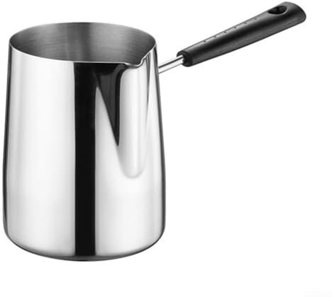 Besttoolifes Calentador de leche de acero inoxidable para estufa eléctrica de gas, cafetera turca con boquilla de vertido, olla de fusión de chocolate 350/600/900 ml (350 ml)