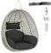 COSTWAY Swing Egg Chair, Upholstered PE Rattan Wicker Hammock Chair with Soft Thick Cushion and Head Pillow, Heavy-duty Hanging Egg Basket Seat for Garden Patio Yard Living Room (1, without Stand)