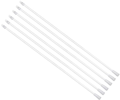 sourcing map 6 Stück 61 cm Jalousien-Stab Ersatz, Acryl-Jalousien, Kippstab mit Haken und Griff, vertikale Rollostange für Fenstervorhangöffner, Zubehör, transparent