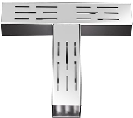 Entwässerungsrinne aus Edelstahl, schmal, mit Gitterrosten für Garten, Gehweg, Parkplatz, Badezimmer, Terrasse, Patio – 24 x 11,5 x 3,5 cm