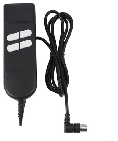 Jurtmy Telecomando di ricambio per poltrona massaggiante e relax, controllo a 5 poli con cavo da 1,5 m, nero (gomito a 4 pulsanti)