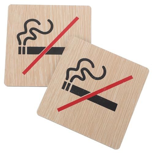IMIKEYA Lot de 2 Panneaux en Bois Interdit de Fumer 20x15 Cm Signalisation Intérieure et Extérieure Panneau Solide pour Zones Non-fumeurs Panneau D’avertissement Sécurité Incendie
