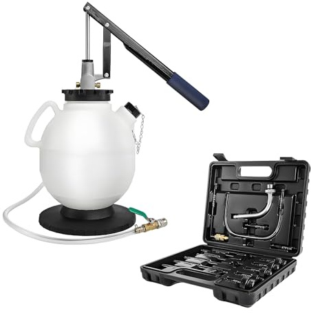BREEZENEST 7.5L Manual Transmission Filling Pump Kit with 15 Adapters, ATF Oil Dispenser & Fluid Exchange System, Hand Operated Gearbox Oil Filler Tool for Car Maintenance