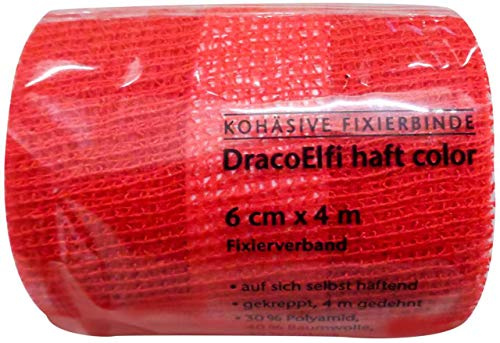 DRACOELFI haft color Fixierbinde 6 cmx4 m rot 1 St