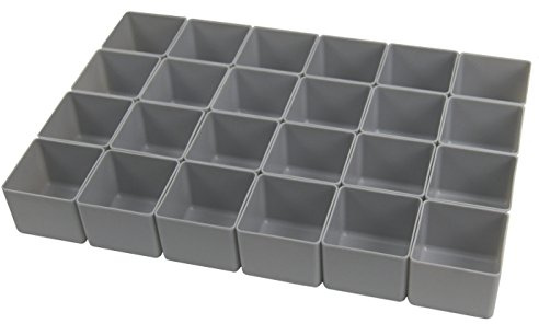 24 Stück Universal-Sortierkästen, hellgrau, Abm. ca. 5 x 5 x 4 cm (LxBxH)
