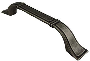 Möbelgriff Schubladengriff Schrankgriff aus Metall - Altsilber - Lochabstand 128 mm