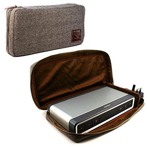 TUFF LUV [Compatible with Bose Soundlink Bluetooth Speaker III / 3 Herringbone Tweed Travel Case - Brown
