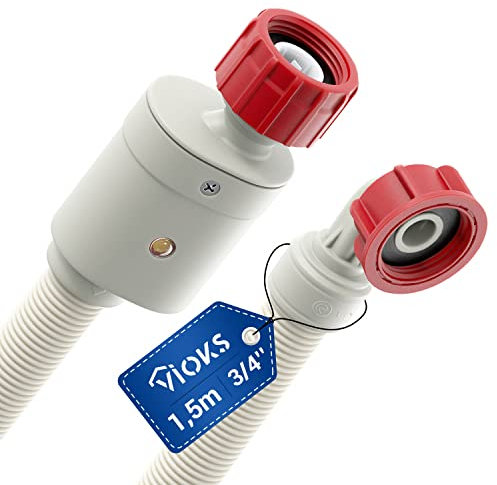VIOKS Aquastop Zulaufschlauch Waschmaschine Schlauch 3/4 Zoll 1,5m 90°C Gerade/Gewinkelt - Universal 3/4 Zoll Schlauch Aquastop für Geschirrspüler/Zulaufschlauch für Waschmaschinen
