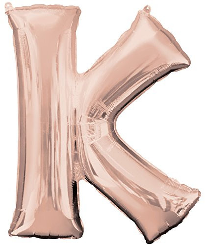 amscan 3657401 Letter K Foil Balloon Rose Gold-66cm w x 83cm h P50-1 Pc,One Size