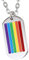 Cupimatch Herren Edelstahl Halskette, Homosexuell LGBT Gay & Lesbian Pride Dog Tag Anhänger Hochglanz Poliert mit 55cm Kette, silber regenbogen