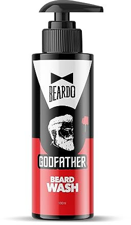 Beardo Godfather Beard Wash Bartshampoo für Männer, 100 ml, bekämpft Schuppen und Haarausfall, erfrischender Duft, aktive Reinigung, reinigt und reinigt Haut und Bart