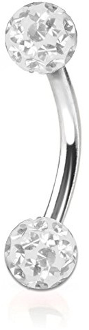 viva-adorno Piercing Banane Augenbrauenpiercing Multikristall Epoxy Zirkonia Ferido Kugeln Z356