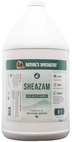 Nature's Specialties Sheazam Shea Butter Hundeshampoo - Sensitiv-Shampoo für Juckende Haut - Beruhigt Sanft - Repariert & Fördert das Haarwachstum - Spendet Feuchtigkeit & Entwirrt, 3.8L