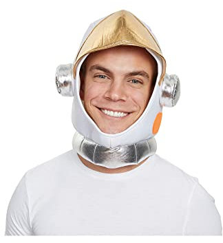 Bristol Novelty BH691 Astronautenhelm, weich, weiß, gold, silber Halloween