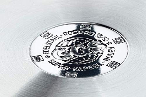 18/10 Edelstahl 12 teiliges Kochtopf Set mit Thermoknopf Deckel Service Induktion