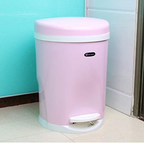 MU Creative Nordique Salle de Bain Poubelle, pédale avec Couvercle Poubelle ménage Cuisine Poubelle Salle de Bain Salon Creative pédale Tampon Poubelle,Rose