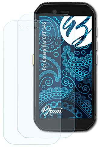 Bruni Schutzfolie kompatibel mit Caterpillar CAT S42 Folie, glasklare Displayschutzfolie (2X)