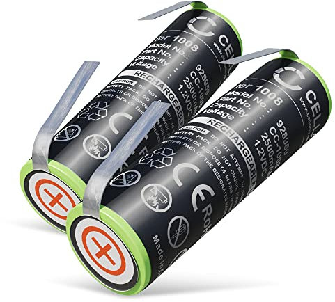 subtel, Akku für Rasierer kompatibel mit Braun 7570, 8985, 5505, 8970, 5000, 8595, 3710 (1.2V, 2500mAh) 2 Stück