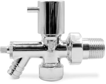 Chrome Drain Off Valve 15mm Radiators Towel Rails - Angled (Single)