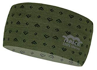 P.A.C. Merino Headband - Funktionsstirnband, Schweißband, Outdoortuch, nahtloses Stirnband, Sport Headband, Ohrenschutz, verschiedenste Designs, Unisex, Arrow Olive Einheitsgröße