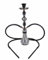 RMAN Shisha Set Wasserpfeife Hookah Komplett 2 Schläuche Shisha mit Glasvase Schornsteinköpfe Zange Mundstück Schwarz