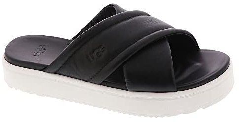 UGG Femme Zayne Crossband Sandale, Black Leather, 37 EU