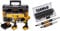 Dewalt Taladro Atornillador Impacto XR + Organizador TSTAK V con 2 baterías Li-Ion 2,0Ah + DT70512T-QZ Juego de 14 Piezas para Atornillar con 2 Guías Guía Telescópica Magnética Larga x 1