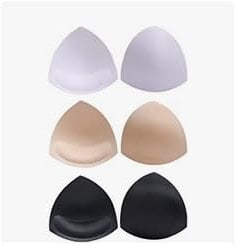 3 Pairs Bra Pads Bikini Pad Bra Inserts Removable Bra Pads Triangle Bra Enhancer Cup Replacement Bra Inserts Breast Chest Pads for Swimsuit Bikini Yoga Sport (Beige + Black+ White)