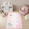 TAPISO Baby Tapis de Chambre Enfant Bébé Fille Garçon Adulte Design Moderne Rose Bleu Blanc Gris Motif Marelle Petit Lapin Tapis de Jeu Poil Court Fin Doux Résistant 80 x 150 cm
