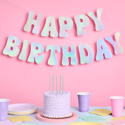 xo, Fetti Schillerndes Happy Birthday Folienbanner – 152 cm | Geburtstagsparty-Dekorationen, 70er Jahre coole Geburtstagsdekoration, Sweet 16, 21