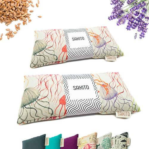 2 (pcs) Bouillotte Micro-onde (25x12 cm) - Coussin Chauffant Micro onde - Bouillotte Noyau de Cerise - Bouillotte Grain de Lin - Bouillotte Seche - Blé et Lavande