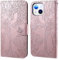 Aisenth Handyhülle für iPhone 14 Plus, Baum Muster Leder Handytasche Brieftasche Klapphülle Etui Wallet Flip Case Schutz Hülle mit TPU innen Schale, Kartenfächer, Aufstellfunktion -Rosa