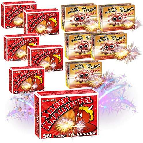 Conipa Knallteufel für Jugend- & Kinderfeuerwerk Knallerbsen in praktischen 50er-Packungen Silvesterfeuerwerk (500 Silvester Knaller)