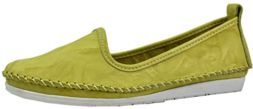 Andrea Conti Damen Ballerina Mokassin Slipper Leder klassisch Schlupf 0027449, Größe:40 EU, Farbe:Mehrfarbig