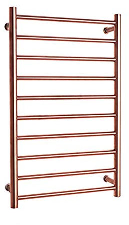 KLZUOPT Sèche-Serviettes Arrondi à 10 Barres, sèche-Serviettes électrique Mural, pour Porte-Serviettes de Salle de Bain (Prise en Or Rose)