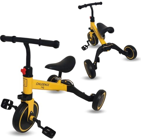 CHLOENCE - Dreirad für Kinder, 3 in 1, Balance-Dreirad, Fahrrad ohne Pedale, Kinderfahrrad 1-5 Jahre, CE-zertifiziert, verstellbarer Lenker, bequeme Lenkung, verstellbarer Sitz, Geschenk für Kinder