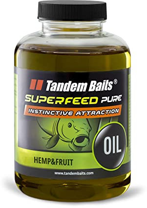 Tandem Baits Karpfen Futter Angelfutter Attraktor Öl SuperFeed Pure Oil 500 ml Hanf Und Früchte