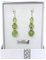 Anhur Pendientes Esferas Cristal Verde Cierre Presión Mujer Largos Color Plata