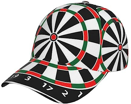 NIXNUT Unisex-Baseballkappe, Dartscheibe, verstellbar, modisch, gebogene Krempe, Baseballkappe, Sonnenhut, Schwarz, Schwarz , One size