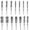 14PCS Stainless Steel Wire Bore Brush with 1/4 Inch Hex Shank Handle, Twisted Wire Tube Cleaning Brush Set for Power Drill Impact Driver