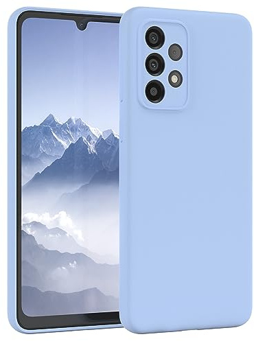 EAZY CASE Premium Silikon Handyhülle kompatibel mit Galaxy A33 5G Slimcover mit Kameraschutz und Innenfutter, Silikonhülle, Schutzhülle, Bumper, Handy Case, Hülle, Softcase, Hellblau