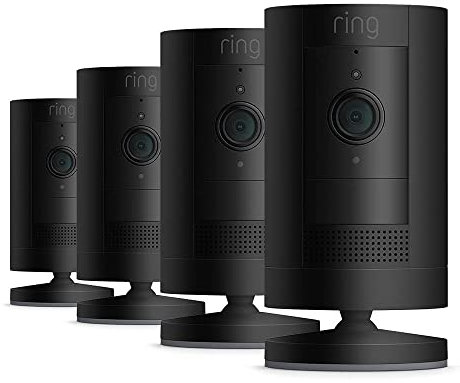 Ring Outdoor Camera Battery (Stick Up Cam) | HD wireless outdoor Security Camera with Two-Way Talk, Wifi, Works with Alexa, alternative to CCTV | 30-day free trial of Ring Home | 4 Cameras