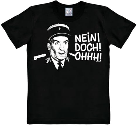 Logoshirt® Louis de Funès Nein! Doch! Ohhh! T-Shirt Damen & Herren | Offiziell lizenziertes Louis de Funes-Merchandise, kultiges Gendarm-Motiv, 100% Baumwolle, hochwertiger Frontprint