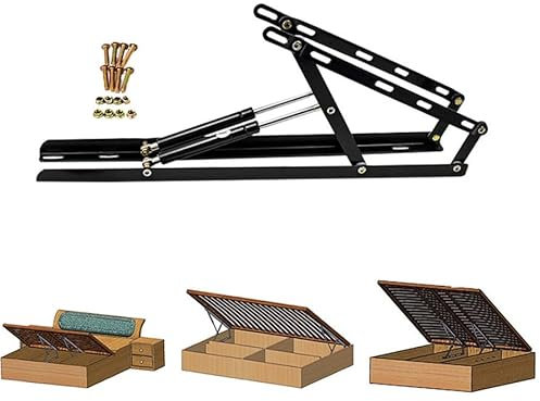 2pcs Pneumatische Bett Hebemechanismus,Hebemechanismus FüR Schwere BettkäSten,MöBel Gasdruckfeder,GasdruckdäMpfer,Klappenbeschlag,Bett HebezubehöR,Hebemechanismus FüR Das Bett,Gasfedern,Gasfeder