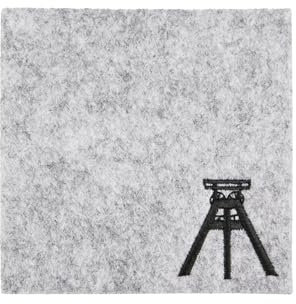 Gilde - 50552 - Untersetzer, Filz, Ruhrpott, Zeche, hellgrau, 10cm x 10cm, waschbar bis 30 Grad