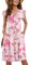 MOLERANI Femmes Robe D'été sans Manches V Cou Décontracté Swing Taille élastique avec Poche Robe De Midi pour Les Femmes Fleur Rose L