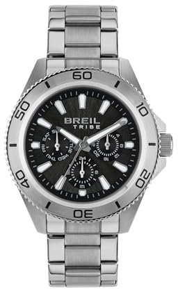 Breil Herren Armbanduhr CHALLANGE mit silberfarbenem Stahlarmband, 20 Bar, Gehäusedurchmesser: 42 mm, EW0709